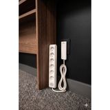 gündüz elektromarket Ultra Ince Fişli Uzatma Kablosu 6’lı Anahtarlı (1,5m) Dar Alanlar Için Şık ve Pratik Çözüm! - Beyaz - 1,5 Metre