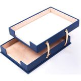 Güner Ofis Ikili Katlanabilir Deri Evrak Rafı Mavi - 41 Delft Blue
