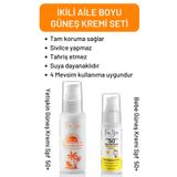 Güneş Aile Set |orijinal Boy Yetişkin ve Çocuk Güneş Kremi Koruyucu Bakım Seti +50 Spf (2ürün)