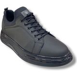 Güneş Ayakkabı G Class 896 Erkek Siyah Mat Rugan Karışım Spor Klasik Bağcıksız Günlük Sneaker Ayakkabı