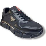 Güneş Ayakkabı Mc Jamper 2562 Erkek Siyah Rugan Mat Karışım Spor Klasik Günlük Sneaker Ayakkabı - Siyah - Kırmızı