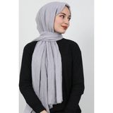 Güneş Bambu Kraş Şal (Tesettür Giyim, Pamuk, Hafif, Rahat, Şık, Yüksek Kalite, Uygun , Hijab, Shawl, Scarf, Lux, Original) - Gri