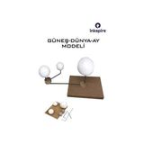Güneş Dünya Ay Modeli Maketi 1 Paket Güneş Dünya Ay Sistemi Modeli Deney Seti Fen Bilimleri Dersi - Beyaz