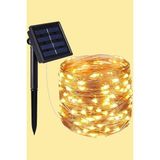 Güneş Enerjili 200 LED Dış Mekan Aydınlatma Şeridi - Altın
