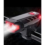 Güneş Enerjili, 2000MAH Bisiklet Lambası, USB Şarj Edilebilir LED Lamba, 120DB Bisiklet Kornası