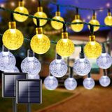 Güneş Enerjili 7 Metre 50 LED Rgb Kristal Top Çok Renkli Bahçe Teras Balkon Aydınlatması LED - Gün Işığı