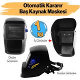 Güneş Enerjili Ayarlanabilir Otomatik Kararan Baş Maskesi Siperlik Kartuşlu Kaynak Gözlüğü Dın 9-13
