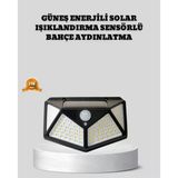 Güneş Enerjili Aydınlatma 100 Led Sensörlü Solar Dış Mekan Lamba Mir62550560
