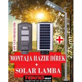 Güneş Enerjili Bahçe Aydınlatma Direği+40W Solar Sokak Lambası