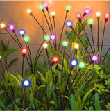 Güneş Enerjili Bahçe Işıkları - 4 Paket 10 LED Renk Değiştiren Güneş Ateş Böceği Sallanan Işıklar Dış Mekan Su Geçirmez Dekoratif Işıklar, Yard Veranda Yürüyüş Yolu Bahçe Yolu Dekorasyonu için Güneş E