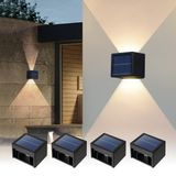 Güneş enerjili duvar lambaları, dış mekan güneş enerjili LED yukarı aşağı ayarlanabilir ışın alacakaranlıktan şafağa kadar dış mekan aydınlatması, sundurma, arka bahçe, veranda, güverte, bahçe,