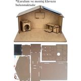 Gunes Enerjili Ev Yapim Seti 1 Paket Gunes Paneli Mantar Led Lamba Mdf Ev Maketi Deney Proje