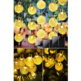 Güneş Enerjili Işıklar 50 Led 7 Metre Kristal Küre Işıklar, 8 Aydınlatma Modu ile, Bahçe Düğün Parti Dekor için Su Geçirmez Güneş Enerjili Veranda Işıkları (Beyaz Renk)