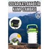 Güneş Enerjili LED Lamba Kamp Lambası Katlanabilir Lamba USB Şarjlı - 1 - 0 - Siyah