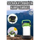 Güneş Enerjili LED Lamba Kamp Lambası Katlanabilir Lamba USB Şarjlı Nemere