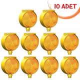 Güneş Enerjili Reflektör Solar Lamba Trafik Flaşörü Ledli Uyarıcı Flaşör (Sarı) Evelux 11814 FL S (10 ADET)