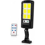 Güneş Enerjili Solar LED Bahçe Lambası, Kumandalı Hareket Sensörlü 3 Modlu IP65 Dış Mekan Duvar Aydınlatma, Ayarlanabilir Solar Aplik, Balkon Teras Ga - Çok Renkli - Standart