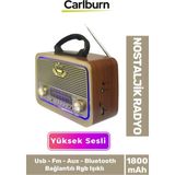 Güneş Enerjili Yüksek Sesli Retro Nostalji Bluetooth USB Sd Kart Radyo Mp3 Player Müzik Kutusu - Renkli