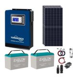 Güneş Enerjisi Bağ Evi Solar Paketi 3KVA İnverter 285W Güneş Paneli 100AH Jel Akü