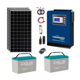 Güneş Enerjisi Bağ Evi Solar Paketi 3Kva İnverter 350W Güneş Paneli 100Ah Jel Akü