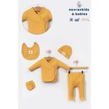 Güneş Etiketli 5 Parça Bebek Zıbın Takım - Sarı - Yenidoğan