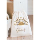 Güneş Figürlü Oyuncak Çamaşır Saklama Torbası Isimli Çok Amaçlı Çanta 20 x 30 cm Ebat - Acorn