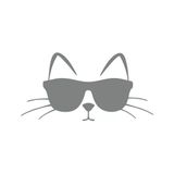 Güneş Gözlüğü Takan Kedi Araba Sticker 17X17 Cm Gri
