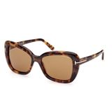 Güneş gözlüğü Tom Ford FT 1008 Maeve 55J Shiny Coloured Havana, "t" Logo/Brown Le, Shiny Coloured Havana, "T" Logo/Brown Lenses, 55/17/140, parlak renkli Havana, "T" logosu / kahverengi camlar, Parlak