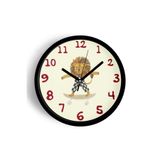 Güneş Gözlüklü Kaykay Yapan Sevimli Aslan Çocuk Odası Modern Duvar Saati - 30cm - Önü Camlı Siyah Ka, JH0222S30SKP