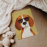 Güneş Gözlüklü Köpek Çocuk Odası Duvar Posteri Çerçeveli Tablo Duvar Dekorasyonu - 30 x 40 - Çerçevesiz Poster