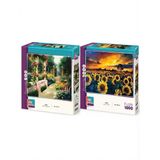 Güneş Hasatı Ve Botanik Bahçesi İkili Set - 1000 + 500 Parça İkili Puzzle Seti
