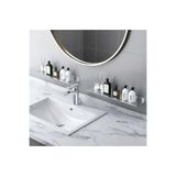 Güneş Krom Dekorasyon GKD 304 Kalite Paslanmaz Çelik 40 cm ve 30cm 2 adet Banyo Rafı Düzenleyici - Vidalı Sistem - Inox