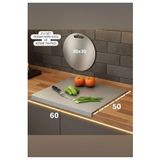 Güneş Krom Dekorasyon GKD PASLANMAZ ÇELİK 2' Lİ SET TEZGAH KORUYUCU 50X60 CM VE KESME TAHTASI 30X30 CM