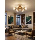 Güneş Model Gold 6"lı Ledli 3 Renk Modu Kristal Salon Mutfak Yatak Çocuk Odası Avize