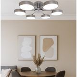 Güneş Modern Tasarım 6lı LED Avize Enerji Tasarruflu 3 Renk Işık Salon Yatak Odası Yemek Odası - Gri