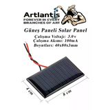 Güneş Paneli Solar Panel 4x8 Cm 3 Volt 100 Ma 1 Adet Güneş Enerjisi Okul Sınıf Deney Çalışmaları