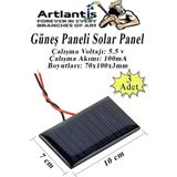 Güneş Paneli Solar Panel 7X10 Cm 5.5 Volt 100 Ma 3 Adet Güneş Enerjisi Okul Sınıf Deney Çalışmaları 70X100mm