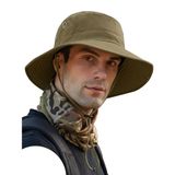 Güneş şapkası, erkek, kadın, UV korumalı, katlanabilir, safari şapkası, balıkçı şapkası, geniş kenarlı, yürüyüş şapkası, balıkçı şapkası, yaz, dış mekan (HAKİ)