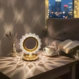 Güneş Şeklinde Kristal Led Masa Lambası - Dokunmatik, 3 Renk Işık Modlu, Şarjlı Mini Dekoratif Gece Lambası (5250)