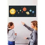 Güneş Sistemi Dekoratif Eğitim Amaçlı Akıllı Kağıt Tahta Yazı Tahtası Türkçe 150x56 Cm Beyaz
