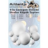 Güneş Sistemi Maketi İçin 9 Lu Boyanabilir Strafor Top Seti Gezegenler Modeli Deney Okul Seti Köpük Küre Top