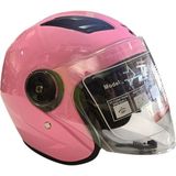 Güneş Vizörlü Açık Motosiklet Kaskı (Pembe) - M 57-58 cm
