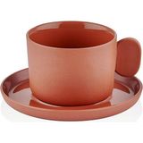 Güneş Züccaciye Cotta Limoges Porselen Kahve Fincanı Terracota 100 ml - Açık Kahverengi