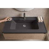 Güney Ankastre Zenit 65 cm Antrasit Granit Banyo Lavabosu