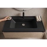 Güney Ankastre Zenit 65 cm Siyah Granit Banyo Lavabosu
