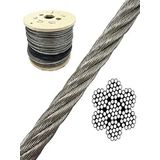 Güney (G991) Paslanmaz 316 kalite Krom Çelik Halat 7x19 8mm 5 mt