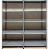 Güney Güneyraf 5 Katlı Duble 2 Li Galvaniz Çelik Raf Arşiv Depo Kiler Rafı 31 x 93 x 200 cm