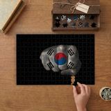 Güney Kore Bayrağı- Tekvando - Spor Tasarımı 240 Parça Ahşap Puzzle Ahşap Kutuda MP00134