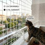 Güneybey File Kedi Balkon Filesi | 2 x 2 Metre | Beyaz | 2 mm Ip, 4x4 cm Göz Açıklığı - 2x2 M