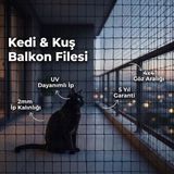 Güneybey File Kedi Balkon Filesi | 2 x 9 Metre | Siyah | 2 mm Ip, 4x4 cm Göz Açıklığı - 2x9 M